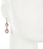 Color:Rose Gold - Image 2 - Double Crystal Drop Earrings