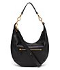 Color:Black - Image 2 - Savannah Leather Shoulder Crossbody Hobo Bag