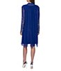 Color:Cobalt - Image 2 - Beaded Long Sleeve Round Neck Matte Jersey 2-Piece Jacket Dress