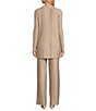 Color:Champagne - Image 2 - Long Sleeve Keyhole Neck Pleated Knit 2-Piece Pant Set