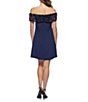 Color:Navy - Image 2 - Off-the-Shoulder Sequin Lace Swing Dress