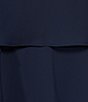 Color:Navy - Image 3 - Plus Size Rhinestone Keyhole Tiered Chiffon Short Flutter Sleeve V-Neck Cocktail Dress