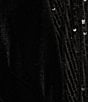 Color:Black - Image 3 - Plus Size Scoop Neck Long Sequin Sleeve Velvet Flare Dress