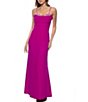 Color:Magenta - Image 3 - Sleeveless Embellished Cowl Neck Capelet Gown