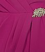 Color:Fuchsia - Image 3 - Sleeveless V-Neck Wrap V-Back Chiffon Jumpsuit
