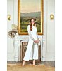 Color:Ivory - Image 5 - Stretch Crepe Long Beaded Sleeve Round Neck Walk Thru Jumpsuit Gown