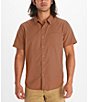 Color:Sunburn - Image 1 - Aerobora Solid Short Sleeve Woven Shirt