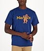 Color:Twilight Blue - Image 1 - Leaning Marty Short Sleeve Graphic T-Shirt