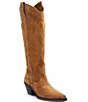 Color:Tan Suede - Image 1 - Agency Suede Tall Western Boots