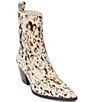Color:White Multi Speckle Calf Hair - Image 1 - Collins Calf Hair Leather Western Booties