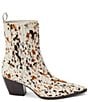 Color:White Multi Speckle Calf Hair - Image 2 - Collins Calf Hair Leather Western Booties