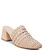 Color:Nude Leather - Image 1 - Lexie Woven Leather Mules