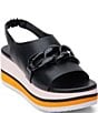 Color:Black - Image 1 - Natalia Leather Slingback Platform Sandals