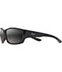 Color:Shiny Black with Grey and Maroon - Image 1 - Local Kine PolarizedPlus2® Wrap 61mm Sunglasses