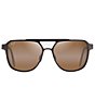 Color:Brushed Chocolate - Image 2 - Men's 2nd Reef PolarizedPlus2® 59mm Aviator Sunglasses