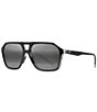 Color:Black - Image 1 - Men's Aviator 57mm Wedges Polarized Sunglasses