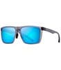 Color:Translucent Grey - Image 1 - Men's Honokalani 58mm Polarized Rectangle Translucent Sunglasses