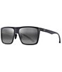 Color:Matt Black - Image 1 - Men's Honokalani 58mm Polarized Rectangle Translucent Sunglasses