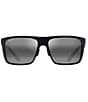 Color:Matt Black - Image 2 - Men's Honokalani 58mm Polarized Rectangle Translucent Sunglasses