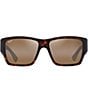 Color:Matte Dark Havana - Image 2 - Men's Ka'olu PolarizedPlus2® 57mm Havana Wrap Sunglasses