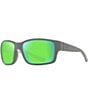 Color:Matte Dark Grey - Image 1 - Men's Mangroves PolarizedPlus2® Wrap 60mm Mirrored Sunglasses