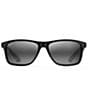 Color:Gloss Black - Image 2 - Men's Onshore PolarizedPlus2® Gloss Black Rectangular 58mm Sunglasses