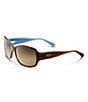 Color:Tortoise/Blue - Image 1 - Nalani PolarizedPlus2® Rectangular 61mm Sunglasses
