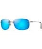 Color:Gunmetal - Image 1 - Ohai PolarizedPlus2® Rectangle 59mm Sunglasses