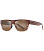 Color:Brown Stripe - Image 1 - Unisex Keahi PolarizedPlus2® 56mm Rectangle Sunglasses