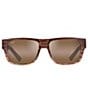 Color:Brown Stripe - Image 2 - Unisex Keahi PolarizedPlus2® 56mm Rectangle Sunglasses