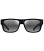 Color:Black Gloss - Image 2 - Unisex Keahi PolarizedPlus2® 56mm Rectangle Sunglasses