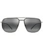 Color:Titanium - Image 2 - Unisex Shark's Cove PolarizedPlus2® 55mm Navigator Sunglasses