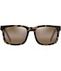 Color:Matte Tortoise - Image 2 - Unisex Stone Shack 55mm Polarized Square Tortoise Sunglasses