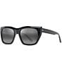 Color:Black - Image 1 - Women's Aloha Lane PolarizedPlus2® Rectangle 56mm Sunglasses