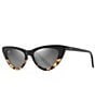 Color:Black Gloss with Tokyo Tortoise - Image 1 - Women's Lychee 52mm Cat Eye Polarized Sunglasses