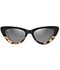 Color:Black Gloss with Tokyo Tortoise - Image 2 - Women's Lychee 52mm Cat Eye Polarized Sunglasses