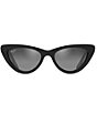 Color:Black Gloss - Image 2 - Women's Lychee 52mm Cat Eye Polarized Sunglasses