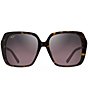 Color:Tortoise - Image 2 - Women's Poolside 55mm Polarized Black Square Sunglasses