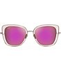 Color:Transparent Pink/Rose Gold - Image 2 - Women's Violet Lake 53mm Butterfly Sunglasses