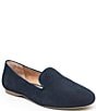 Color:Navy Textured Snake - Image 1 - Brea Textured Snake Suede Smoking Slip-Ons