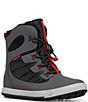 Color:Grey/Black/Red - Image 1 - Boys' Snow Bank 4 Leather Cold Weather Boots (Toddler)