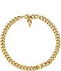 Color:Gold - Image 1 - 14K Gold-Plated Statement Logo Collar Necklace