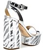 Color:Optic/Silver - Image 2 - Ashton Sequin Zebra Print Platform Sandals