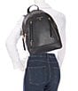 Color:Black - Image 4 - Brooklyn Medium Pebbled Leather Backpack