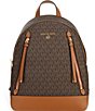 Color:Brown/Acorn - Image 1 - Brooklyn Medium Signature Logo Semi Lux Backpack