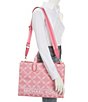 Color:Camila Rose - Image 4 - Camilla Rose Gigi Large Logo Chain Jacquard Grab Tote Bag