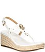 Color:Optic White - Image 1 - Casey Leather Wedge Espadrille Sandals