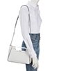 Color:Optic White - Image 4 - Chelsea Large Contrast Silver Convertible Clutch