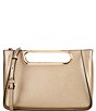 Color:Pale Gold - Image 1 - Chelsea Large Metallic Leather Convertible Clutch