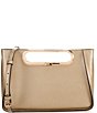 Color:Pale Gold - Image 2 - Chelsea Large Metallic Leather Convertible Clutch